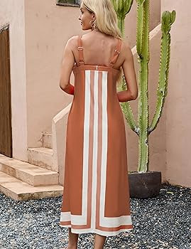 Ailoqing 2026 Women Bohemian Floral Dress Summer Casual Color Block Maxi Beach Overall Dress Cove... | Amazon (US)