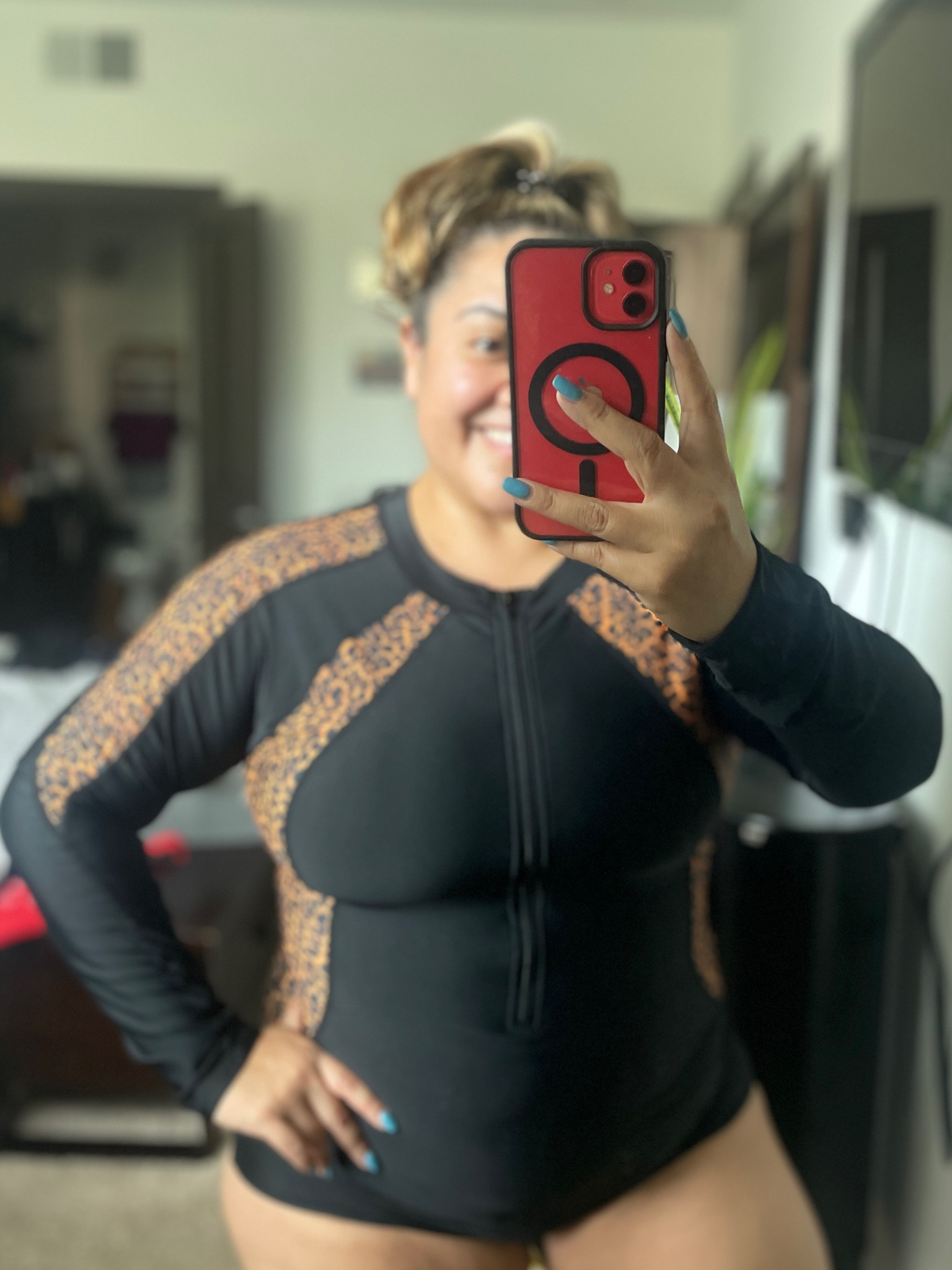 Headed out for a day of swimming with a rash guard long sleeve swimsuit. I like how I can be in the water without getting a sunburn on my shoulders and chest with a suit like this. I have linked similar animal prints!

Perfect for all your travel swim adventures.

#LTKActive #LTKMidsize #LTKTravel