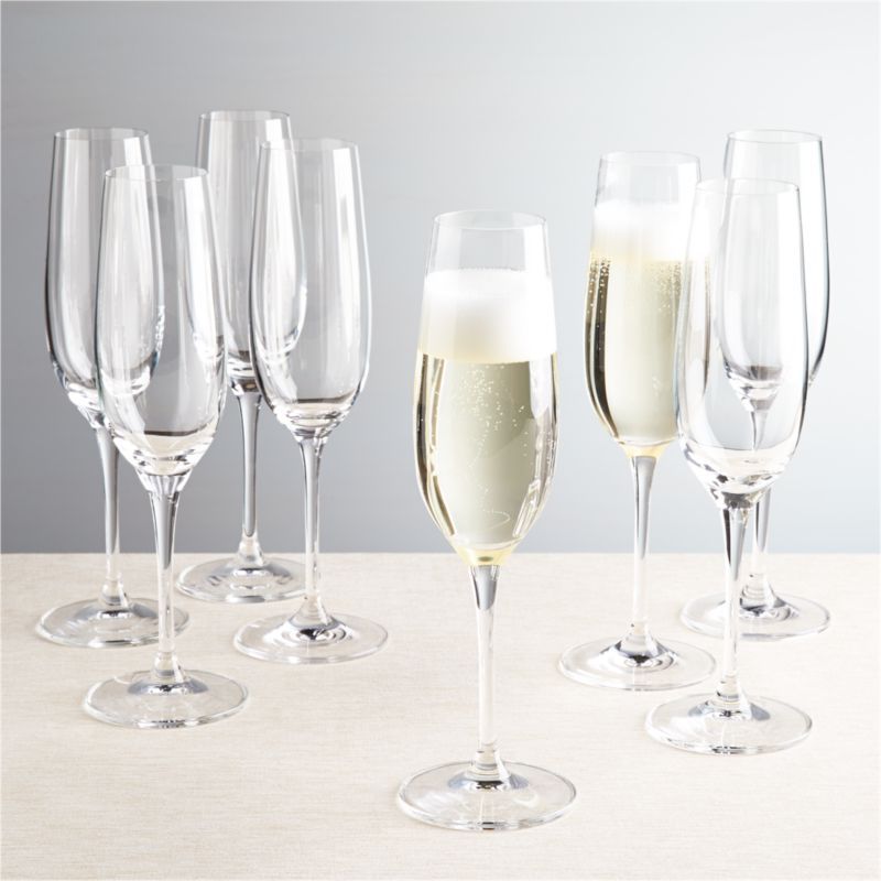 Viv Champagne Glasses, Set of 8 + Reviews | Crate and Barrel | Crate & Barrel
