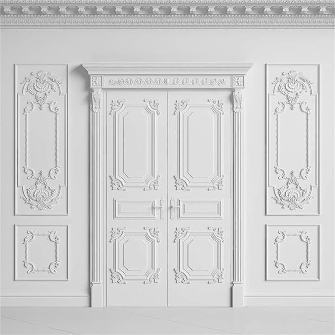 Leyiyi 10x10ft Vintage Room Inside Backdrop European Frame White French Door Modern Castle Cement... | Amazon (US)