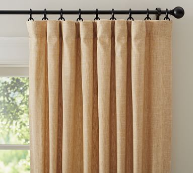Emery Linen/Cotton Pole Pocket Curtain, 50 x 108"", Wheat | Pottery Barn (US)