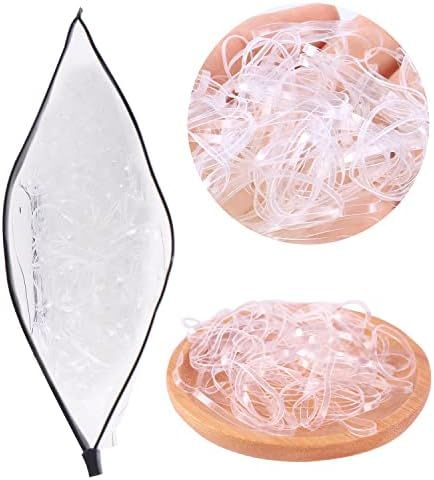 Clear Hair Elastic Bands, 1000pcs Disposable Non-slip Rubber Hair Bands, MAZBFF Ponytail Holders Hai | Amazon (US)