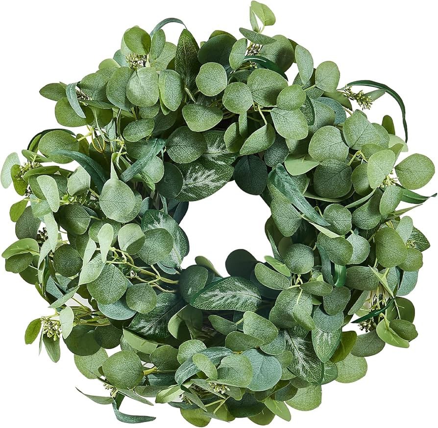 VEVOR Artificial Decorative Wreath, 26 in, Green, Decorated with Eucalyptus Leaves, Berries, Thor... | Amazon (CA)