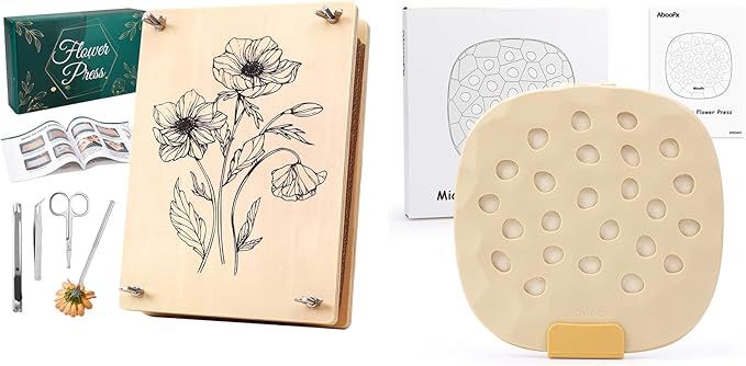Aboofx Large Professional Flower Press Kit 6 Layers 10.8 x 6.9 inch and 9 x 9 inch Microwave Flow... | Amazon (US)