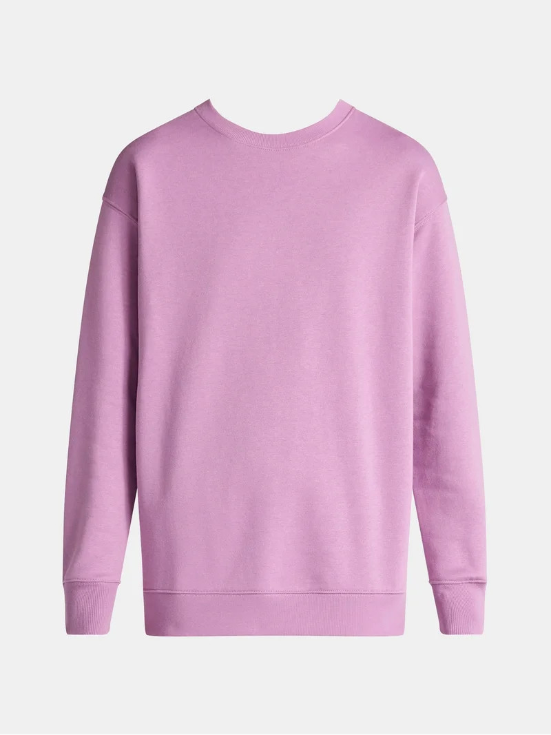 No Boundaries Fleece Oversized Sweatshirt with Long Sleeves, Women’s Sizes XXS-4X | Walmart (US)