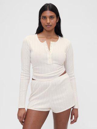 Gap × Summer Fridays Pointelle Henley PJ Top | Gap (US)