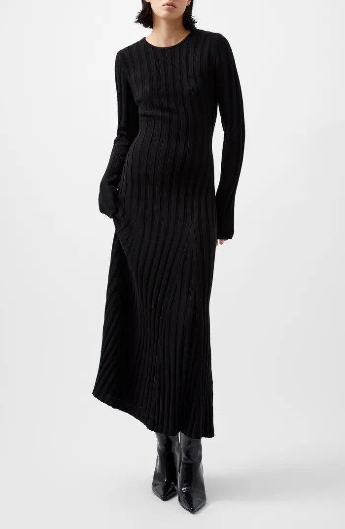 French Connection Long Sleeve Rib Maxi Sweater Dress | Nordstrom | Nordstrom