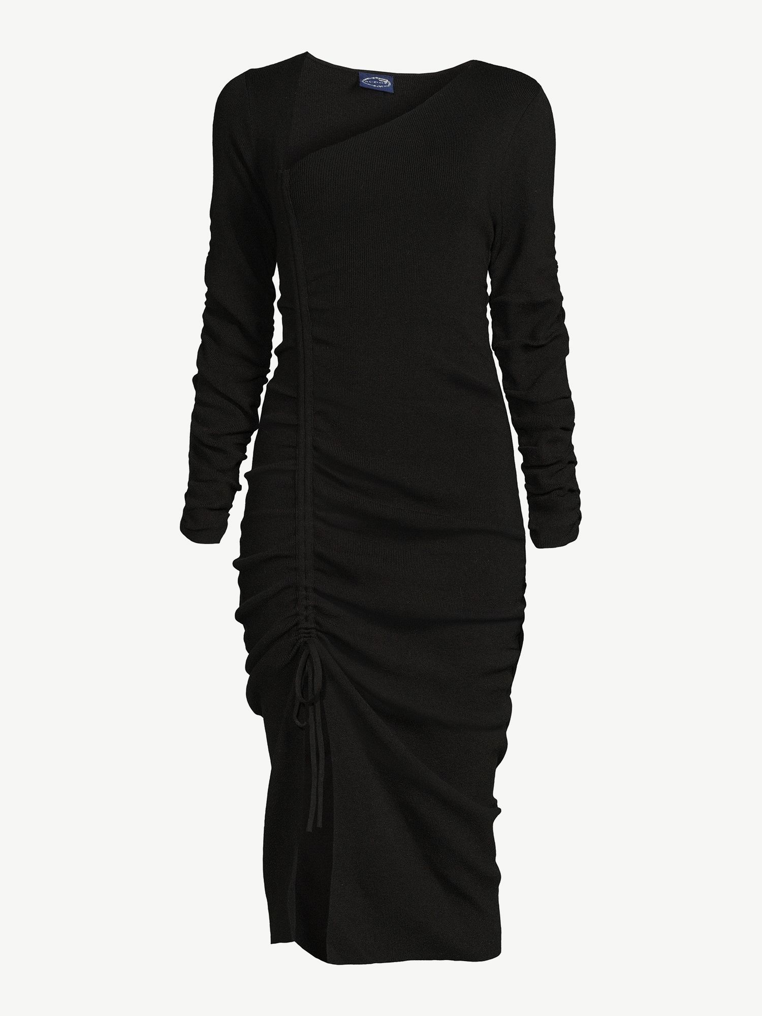 Scoop Women's Midi Sweater Dress with Side Ruching - Walmart.com | Walmart (US)