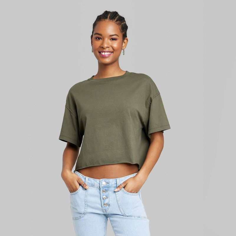 Women's Short Sleeve Relaxed Fit Cropped T-Shirt - Wild Fable™ | Target