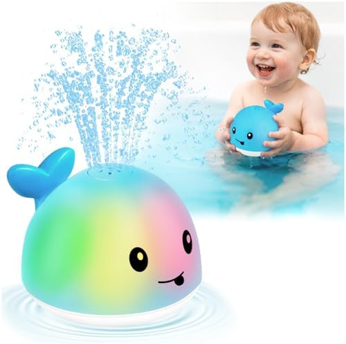 Gigilli Whale Bath Toy Sprinkler, Light Up Bath Toys for Kids Ages 1-3 Infant Baby Bath Toys 1 2 ... | Amazon (US)