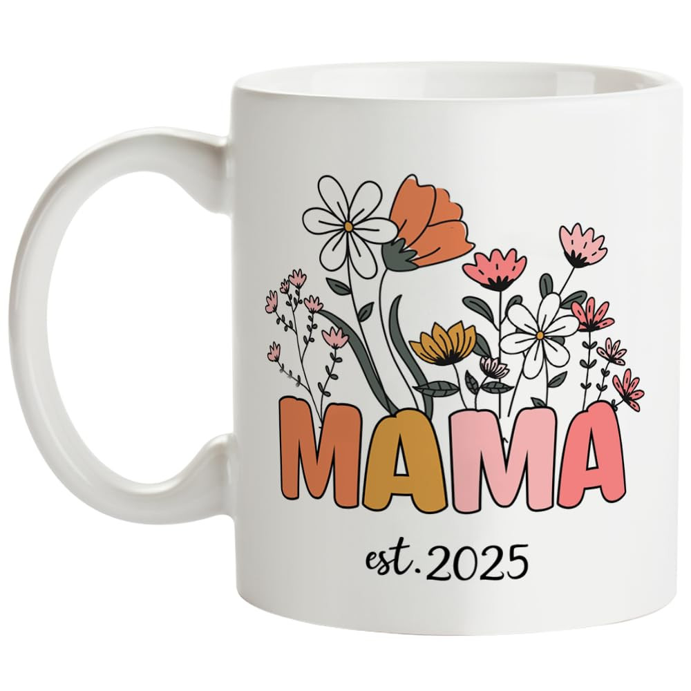 Fatbaby Mama Mug, Mom Est 2025, Mother's Day Coffee Mug Gift for New Mom, Baby Shower Gifts, Preg... | Amazon (US)