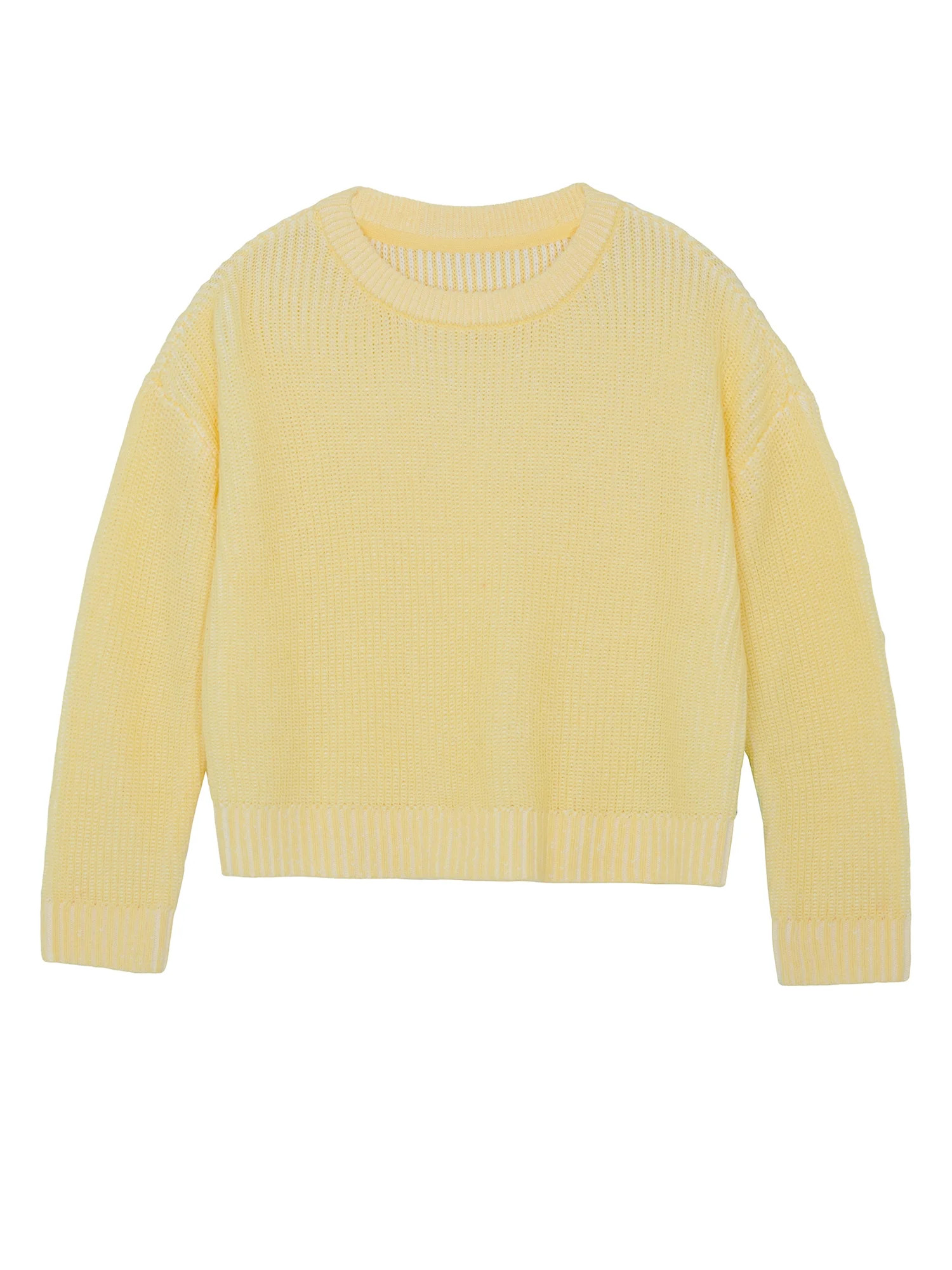 Wonder Nation Big Girls Rib Sweater, Sizes 4-18 & Plus | Walmart (US)