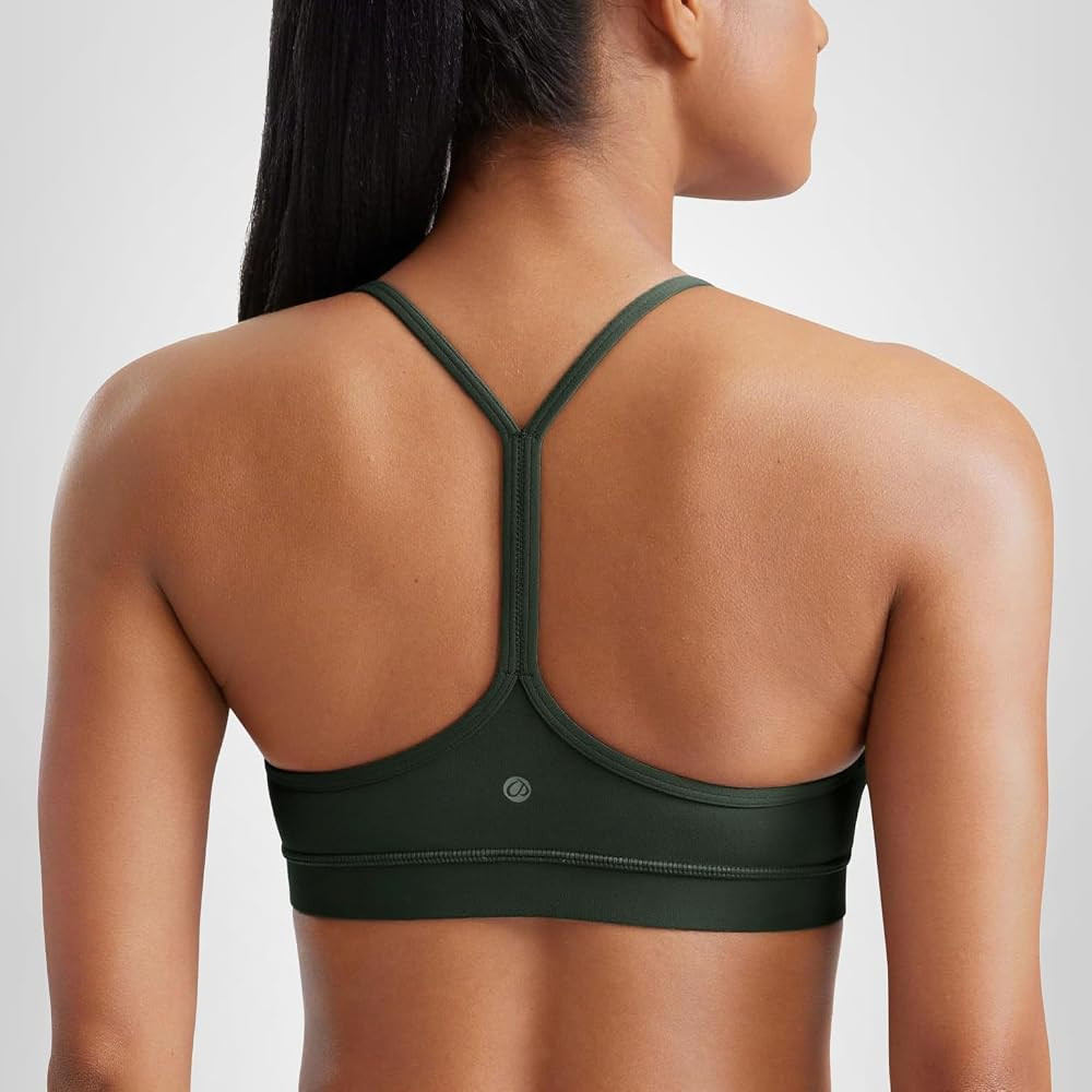 CRZ YOGA Butterluxe Y Back Sports Bras for Women - Padded Racerback Low Impact Spaghetti Thin Str... | Amazon (US)