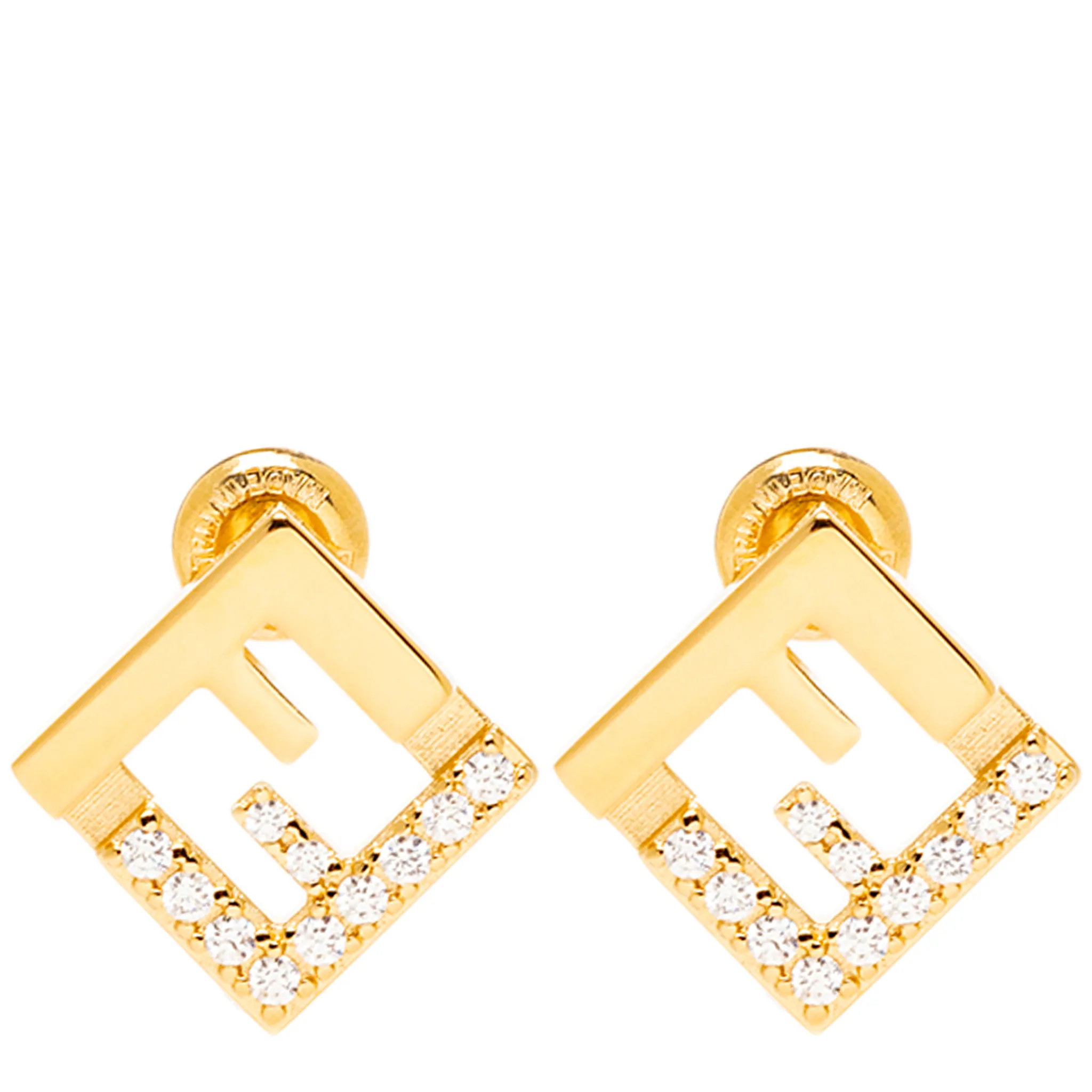 Fendi Forever Earrings with Crystals - Gold | Overstock
