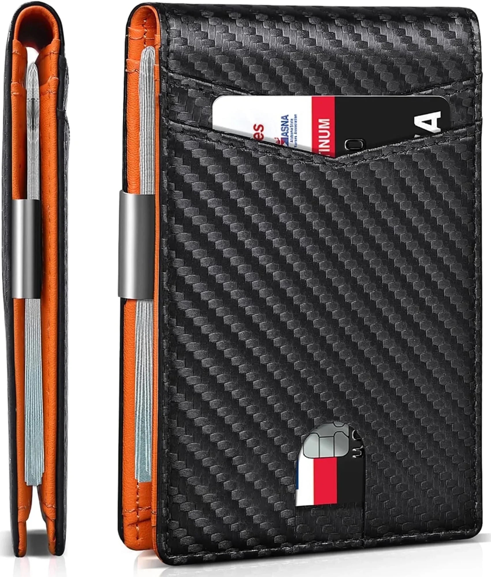 Aursear Wallet for Men Slim, Genuine Leather Minimalist Mens Wallet RFID Blocking Credit Card Hol... | Walmart (US)