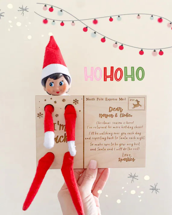 Elf Postcard Elf Tradition Card Welcome Back Elf Elf Ideas Christmas Elf Elf Letter | Etsy (US)