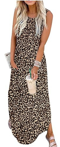 Cheetah Print Dress for Women Leopard Print Dress Animal Print Long Dresses Going Out Outfits Vegas Summer Maxi Dress(Cheetah Print,Small) | Amazon (US)