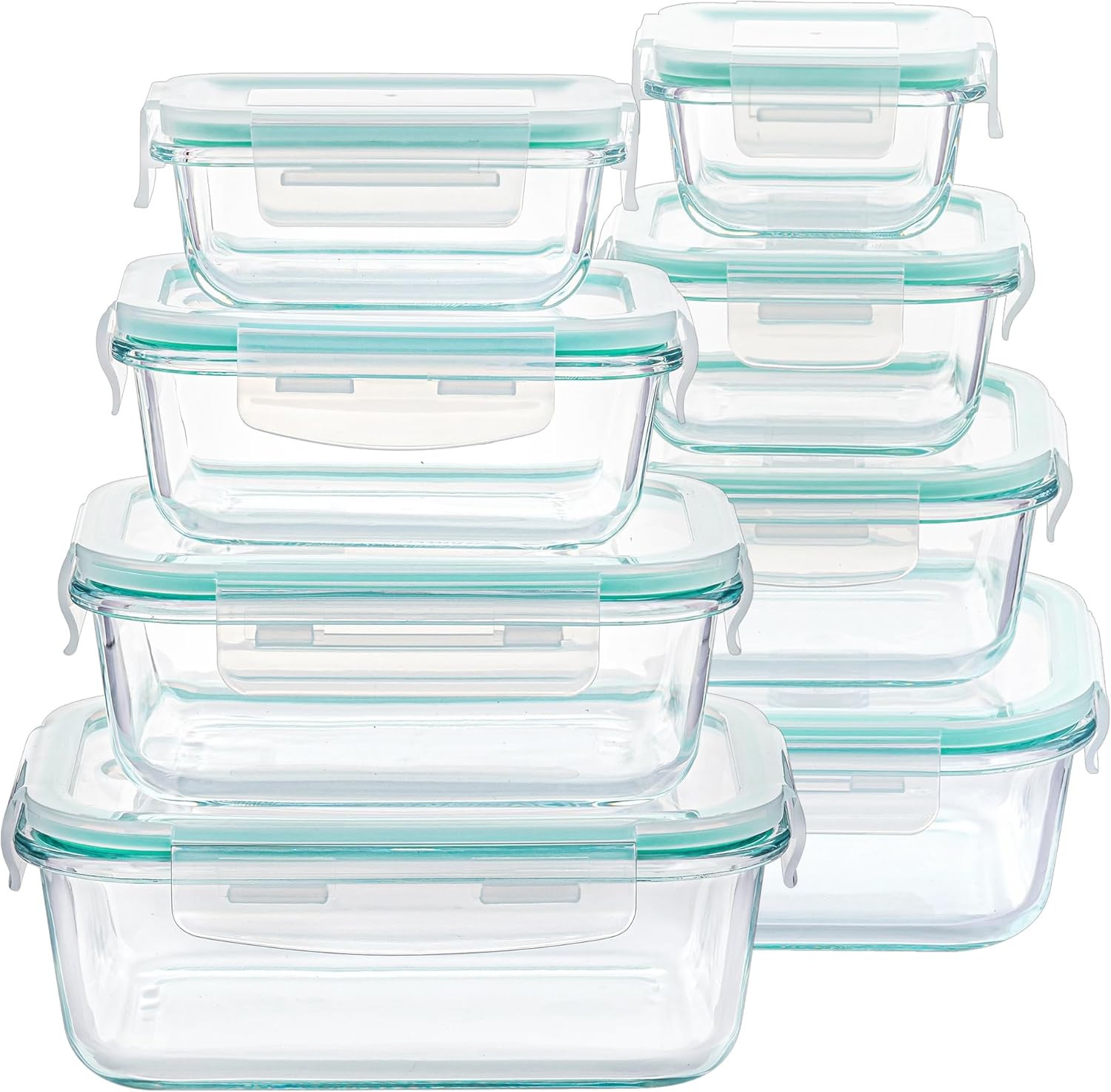 Vtopmart 8 Pack Glass Food Storage Containers with Airtight Lids, Glass Meal Prep Containers, Lun... | Amazon (US)