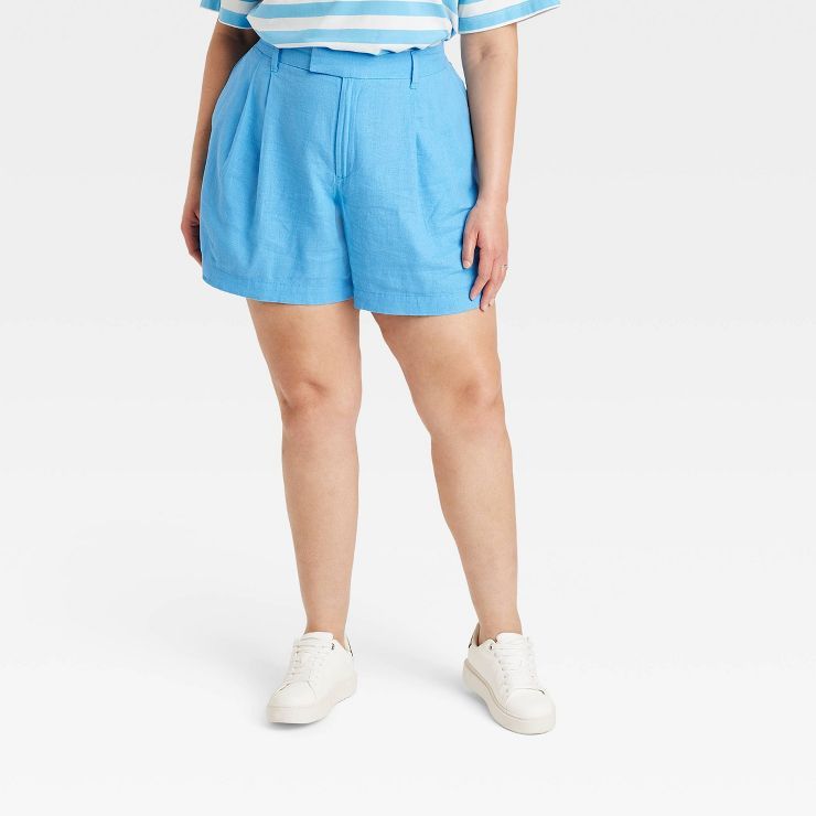 Women's High-Rise Linen Tailored Shorts - A New Day™ | Target