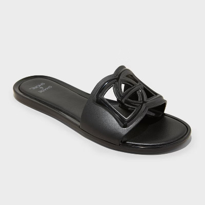 Women's Dove Cut Out Slide Sandals - Shade & Shore™ Black 9 | Target