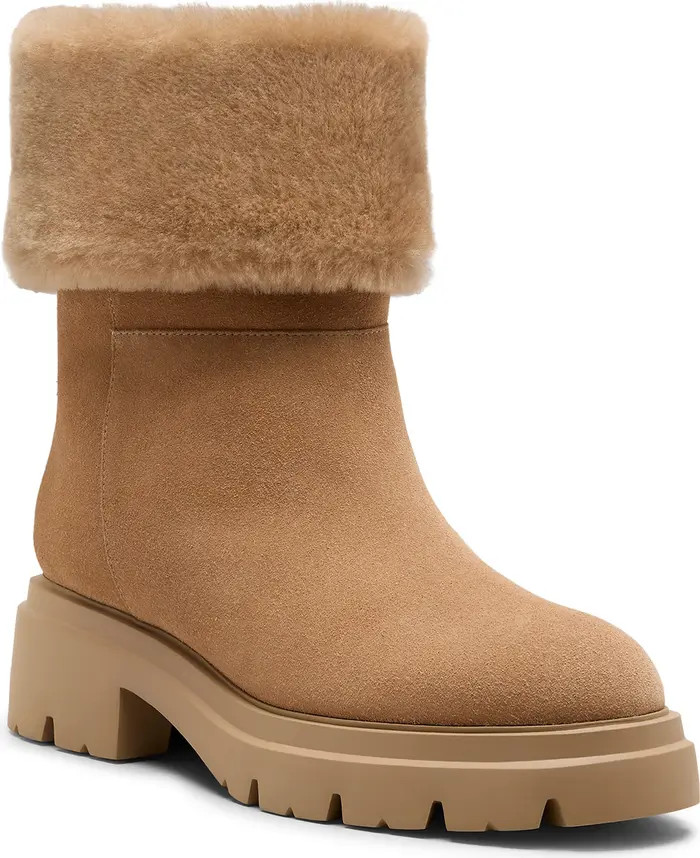 Stuart Weitzman Hudson Genuine Shearling Cuff Bootie (Women) | Nordstrom | Nordstrom