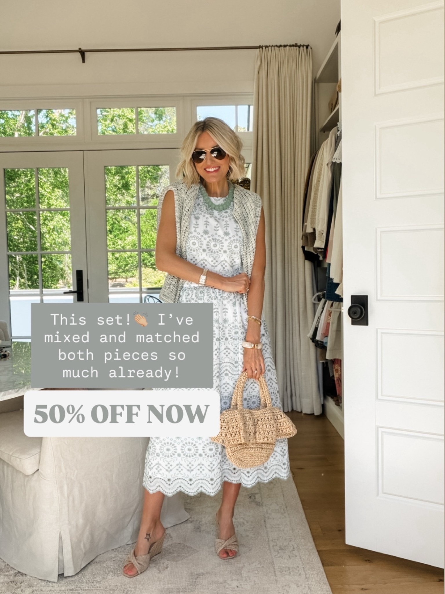 The prettiest set from loft! It’s currently 50% off this weekend - SUCH a great deal! Wearing a 0 in these pieces! 

Loverly Grey, Loft sale, summer outfit, matching set

#LTKSaleAlert #LTKootd