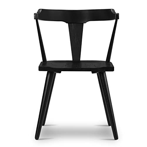 POLY & BARK Enzo Chair, Black Oak Wood, Mid-Century Modern Dining Chair | Amazon (US)