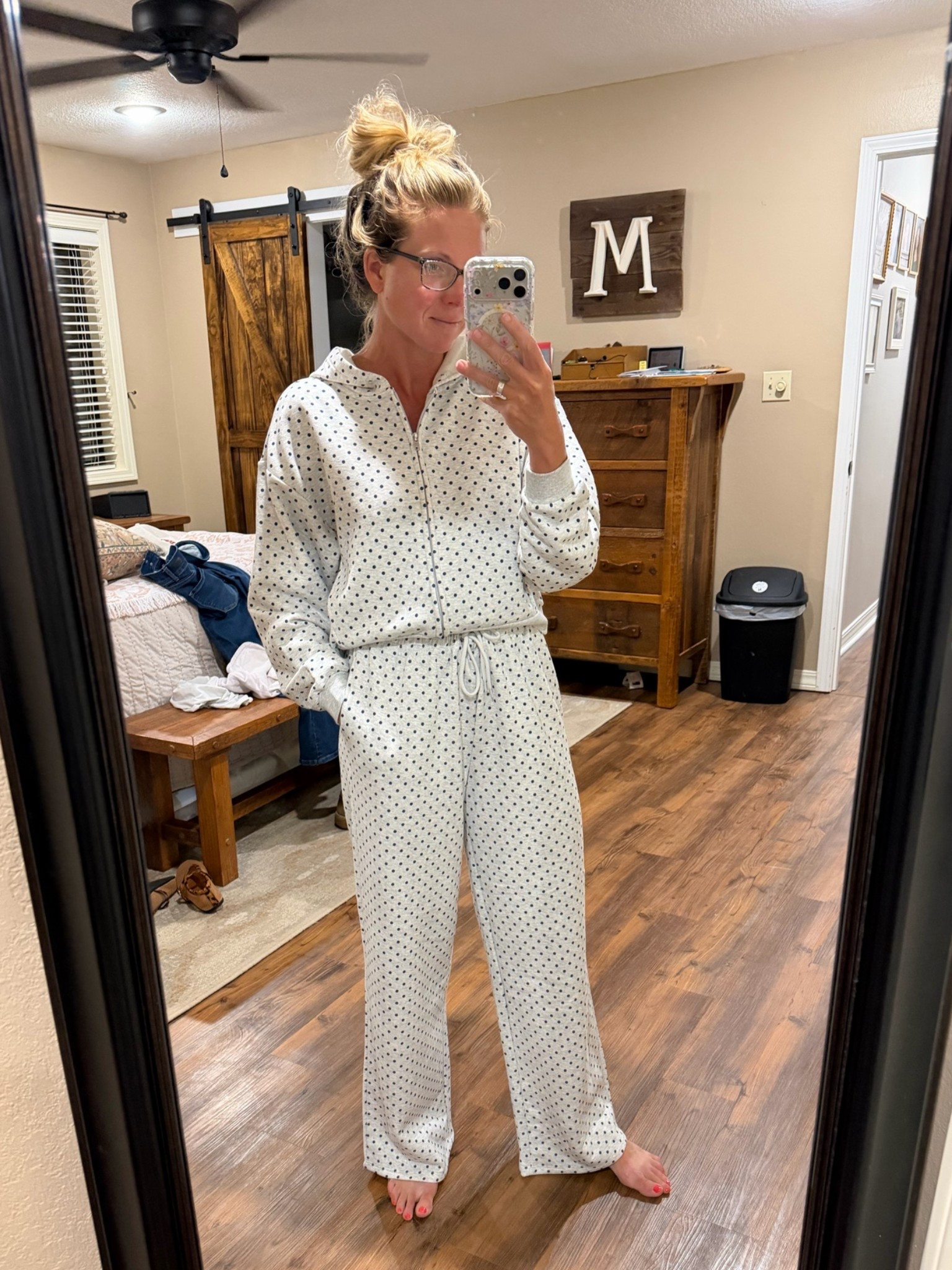 Cozy perfection!  Found this box jacket and matching pants at Walmart!  Small in top, medium in pants. I wanted a bigger fit in the pants.

#LTKdayinmylife #LTKmomlife #LTKActive