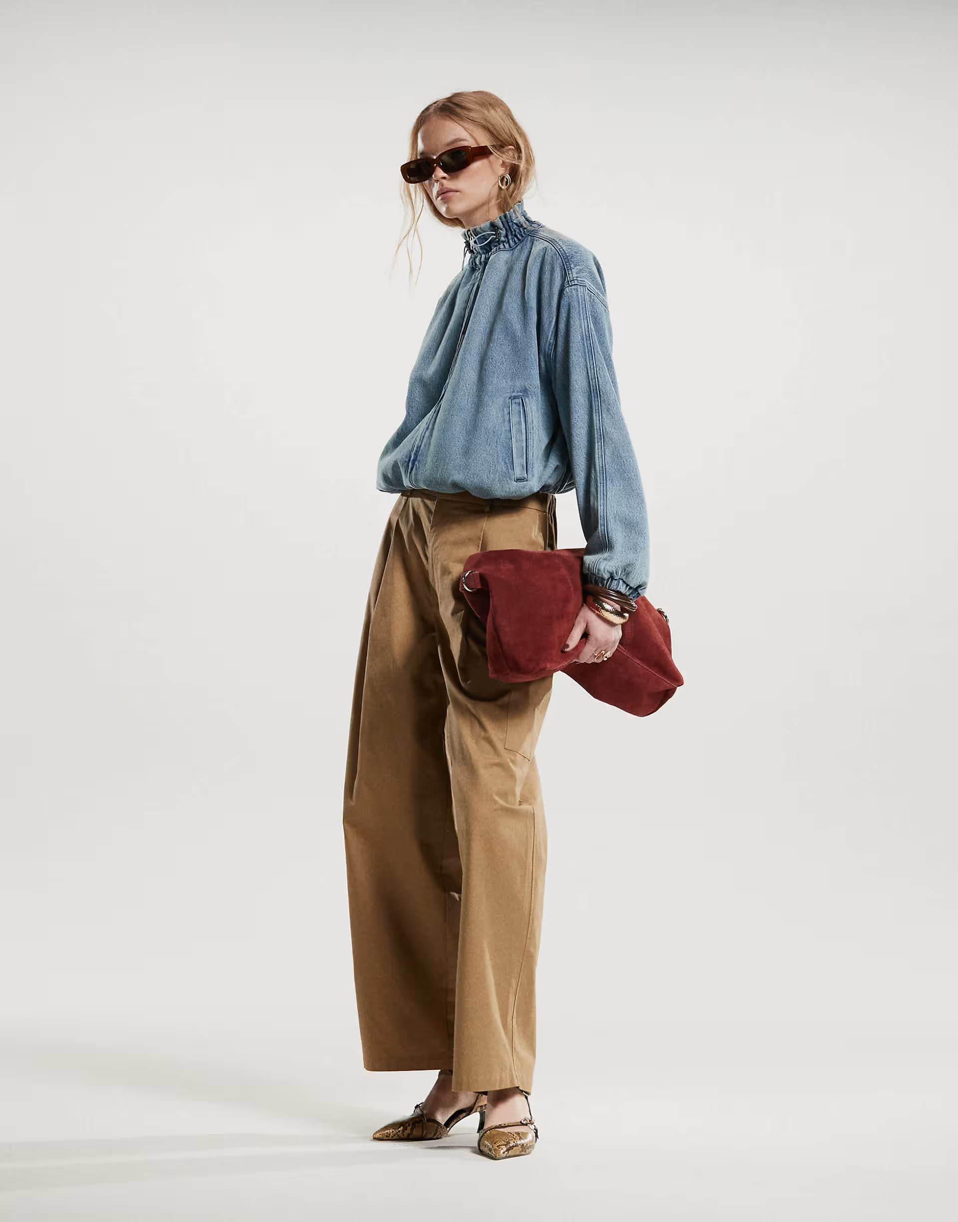 ASOS DESIGN barrel pants with pocket detail in camel | ASOS (Global)