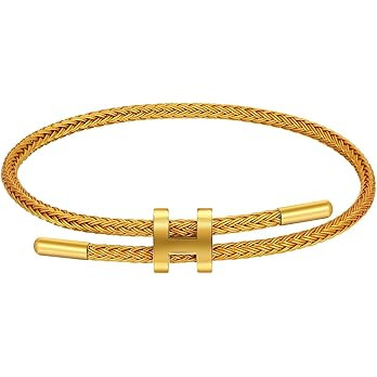 AIMADE Bracelets for Women Adjustable Charm Bracelet, 18k Gold-plated Buckle Design Titanium Stee... | Amazon (US)