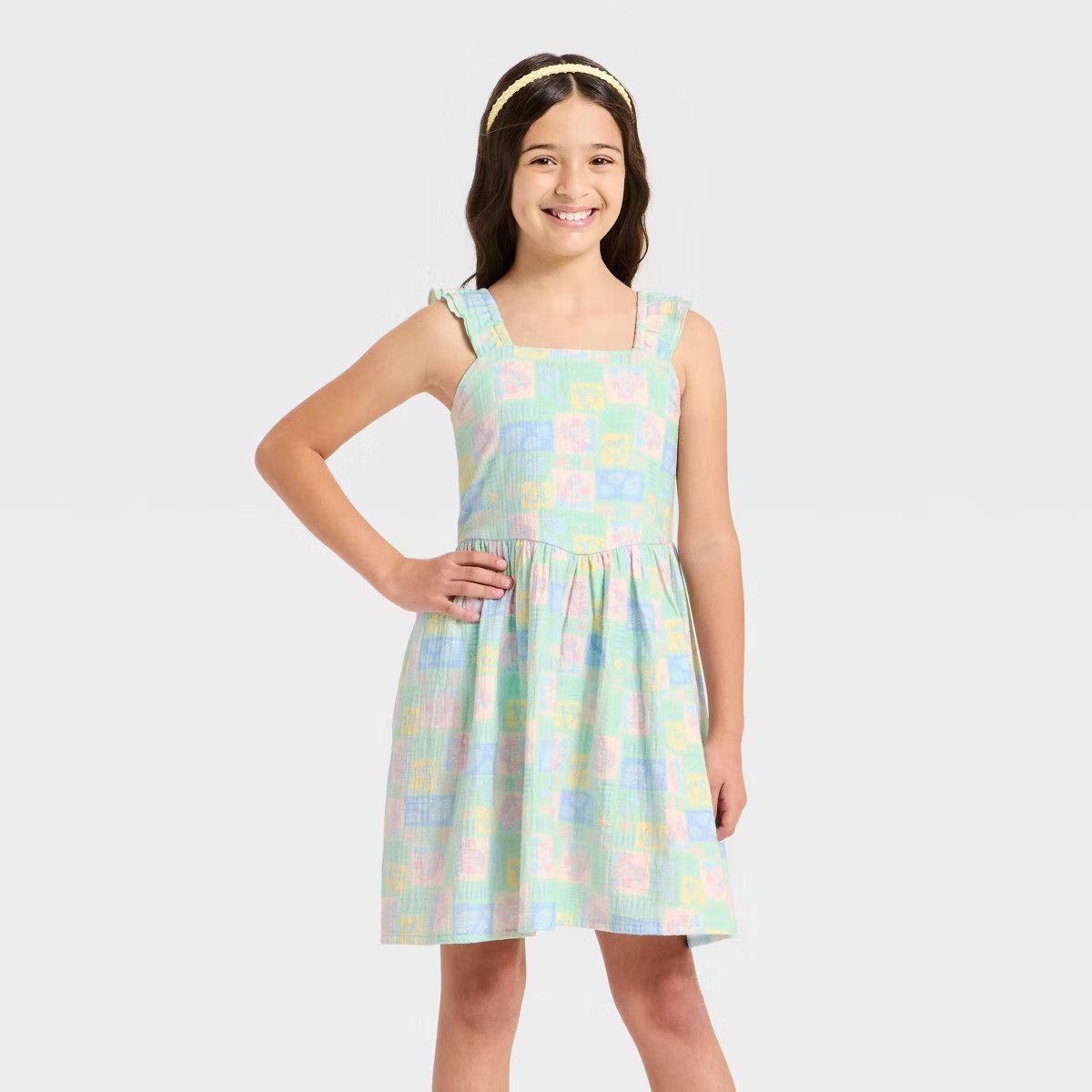 Girls' Disney The Little Mermaid and Flounder Gauze Dress - Light Green | Target