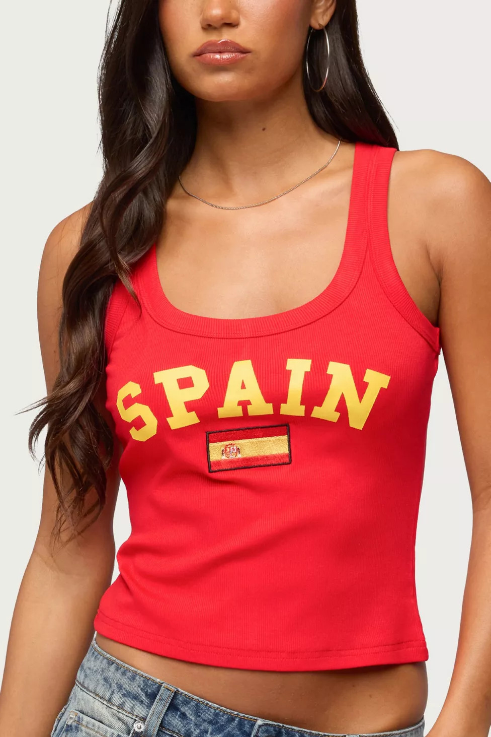 Edikted Spain Ribbed Tank Top | Urban Outfitters (US and RoW)