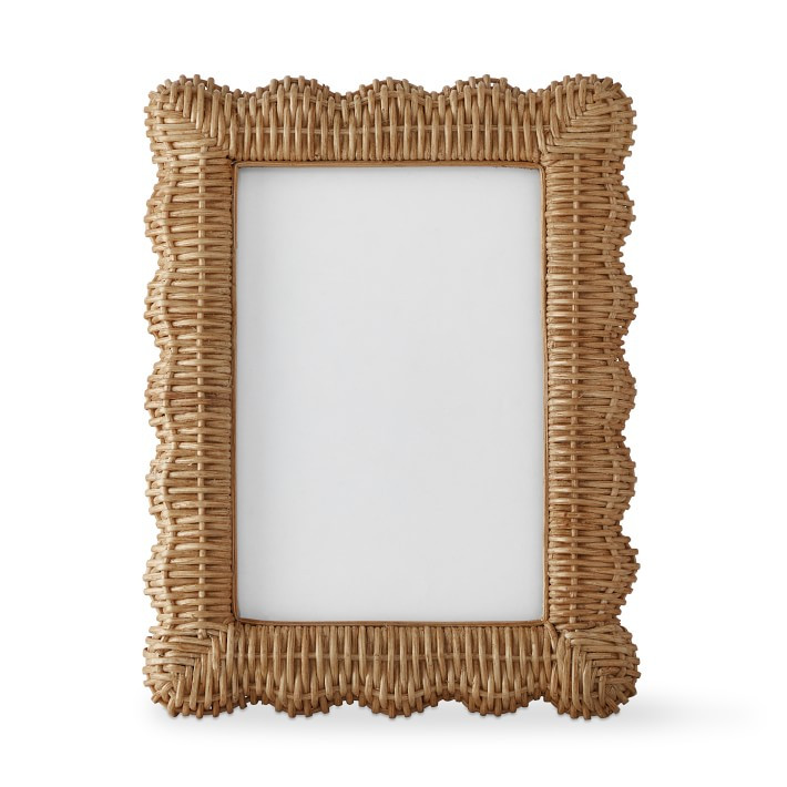 AERIN Wicker Scalloped Gallery Frame, 5" X 7" | Williams-Sonoma