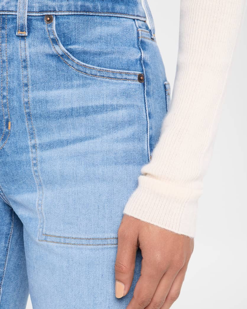 Veronica Beard Jeans Crosbie Wide-Leg Jeans w/ Pocket Details | Neiman Marcus