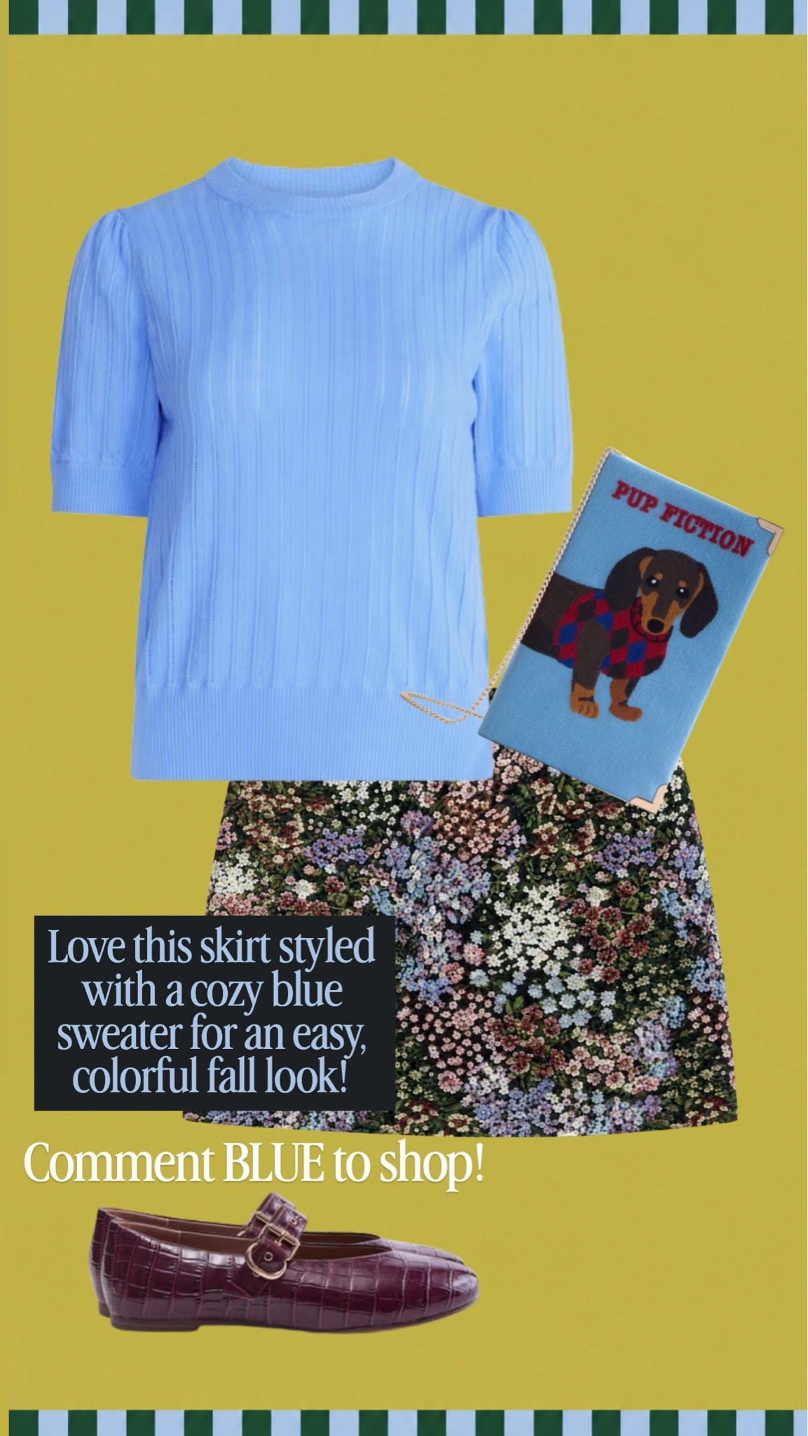 Love this skirt styled with a cozy blue sweater for an easy, colorful fall look!

#LTKgrwm #LTKSeasonal #LTKootd