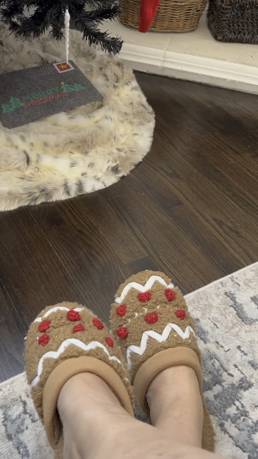 In the immortal words of Mariah Carey, “It’s time!” 

Officially celebrating the Christmas season. Cozy at home in my favorite slippers!

Gingerbread slippers, abstract rug, black Christmas tree, letters to Santa felt envelope, faux fur tree skirtt

#LTKCyberWeek #LTKHome #LTKHoliday