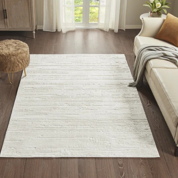 Madis Striped Area Rug in Cream | Wayfair North America