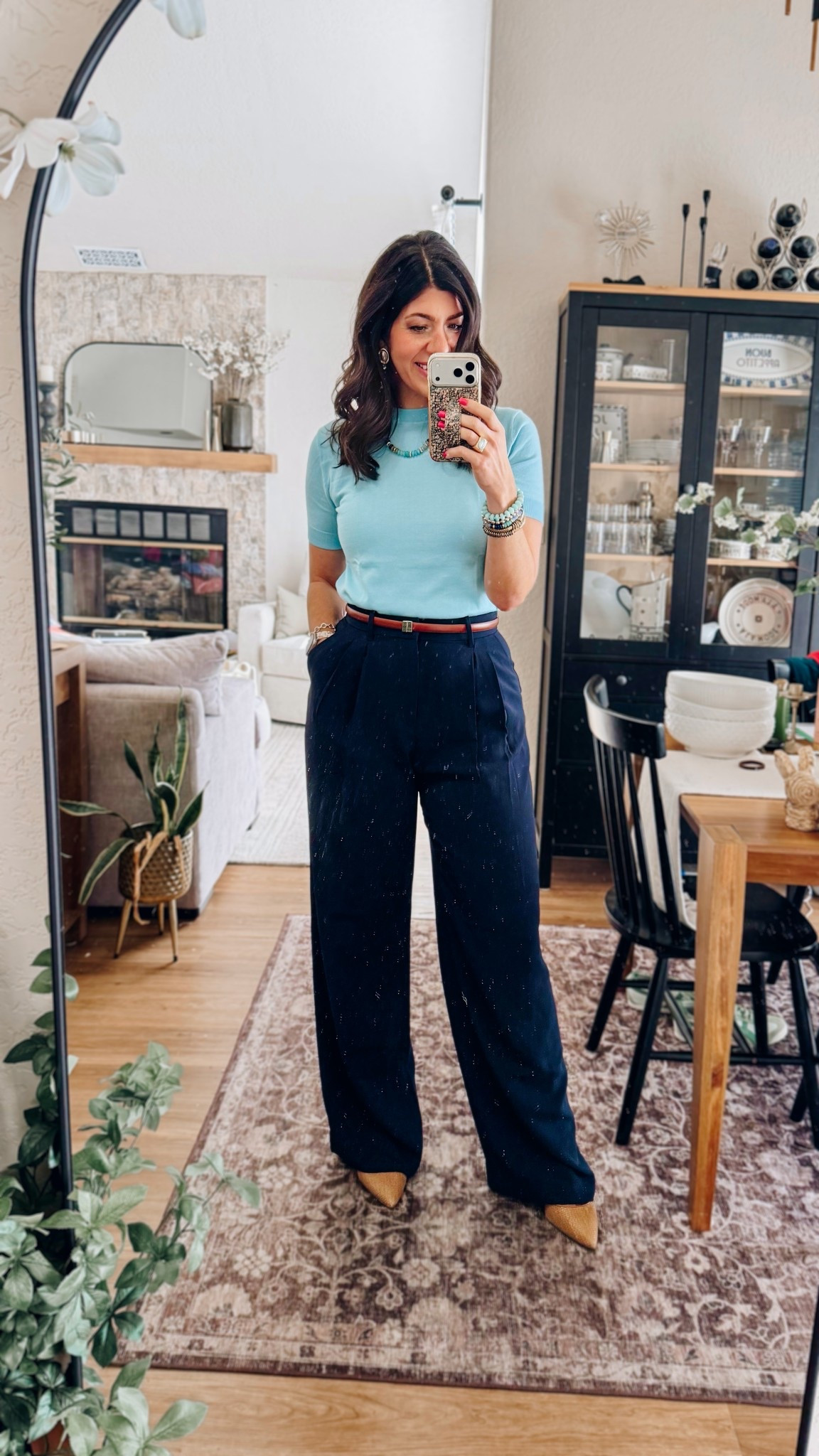 What I wore to work today
Sweater tee-small (sized down for close fit)
Wide leg trouser-8 tall 

#LTKWorkwear #LTKMidsize #LTKTall