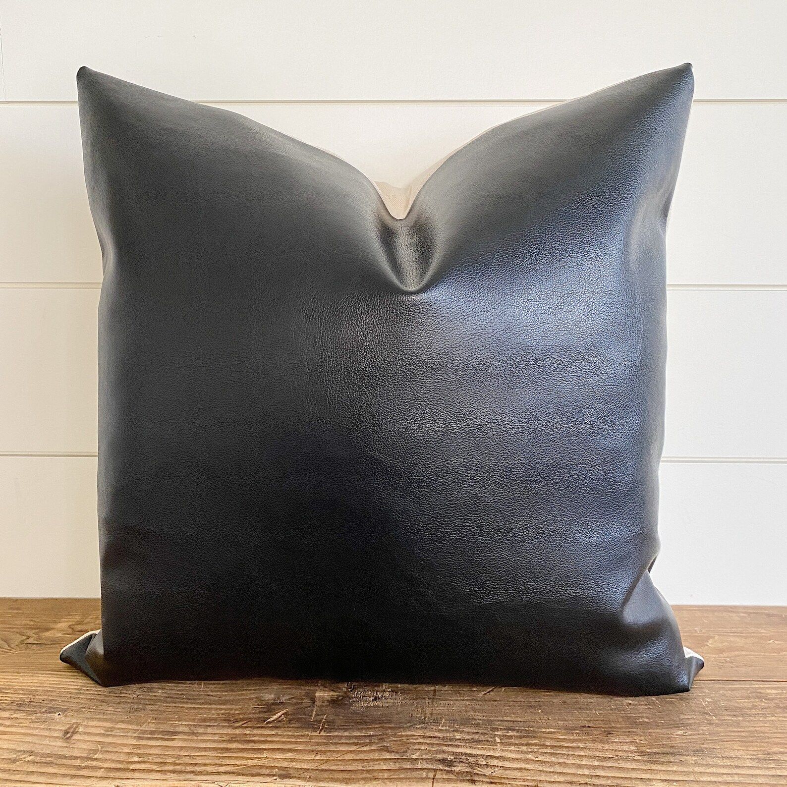 EBONY  Black Leather Pillow Cover  Leather Pillow  Faux | Etsy | Etsy (US)