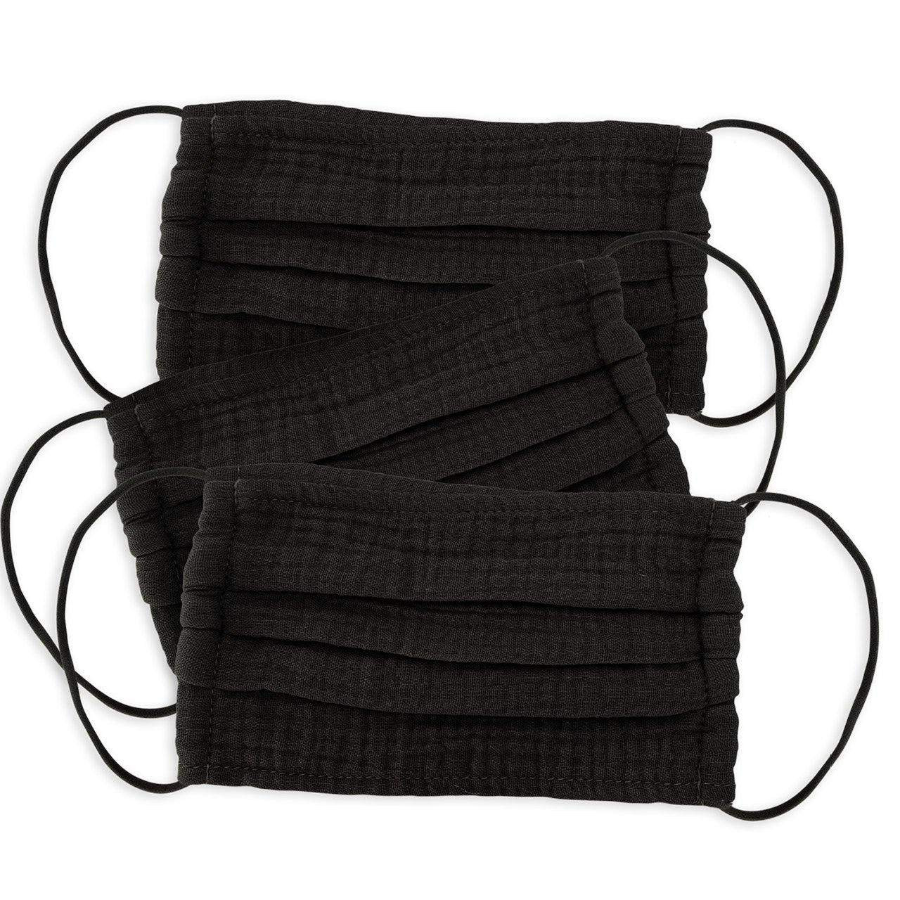 Black Face Mask - Cotton Face Mask 3pc Set | KITSCH | Kitsch