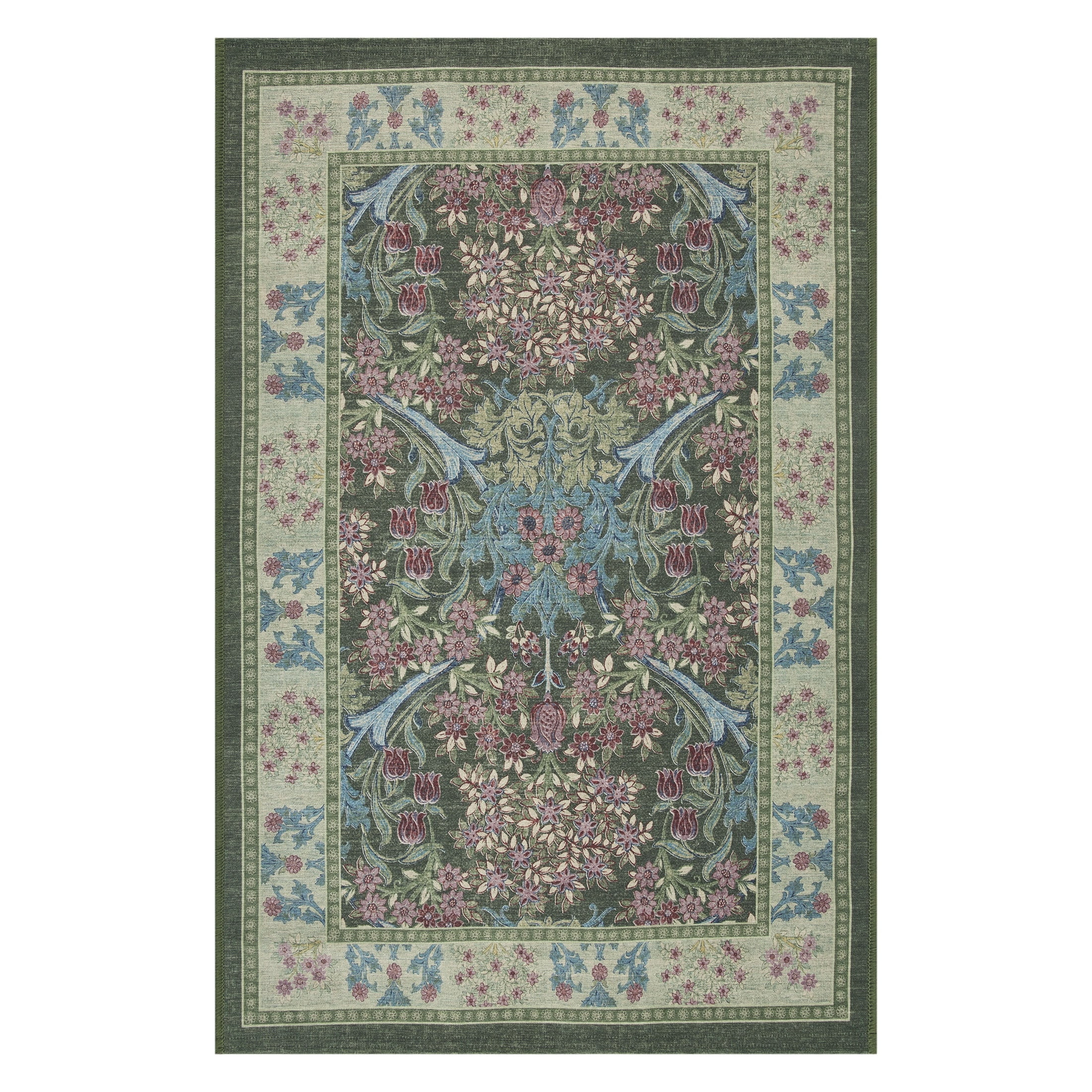 Better Homes & Gardens Green Hannah Flowing Floral 30" x 46" Accent Rug | Walmart (US)
