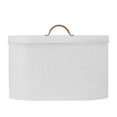 Amici Home White Carmel Metal Storage Bread Bin with Handled Lid, Airtight Seal, Food Safe, White... | Target
