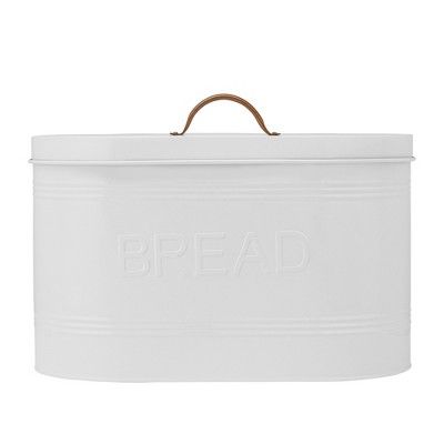 Amici Home White Carmel Metal Storage Bread Bin with Handled Lid, Airtight Seal, Food Safe, White... | Target