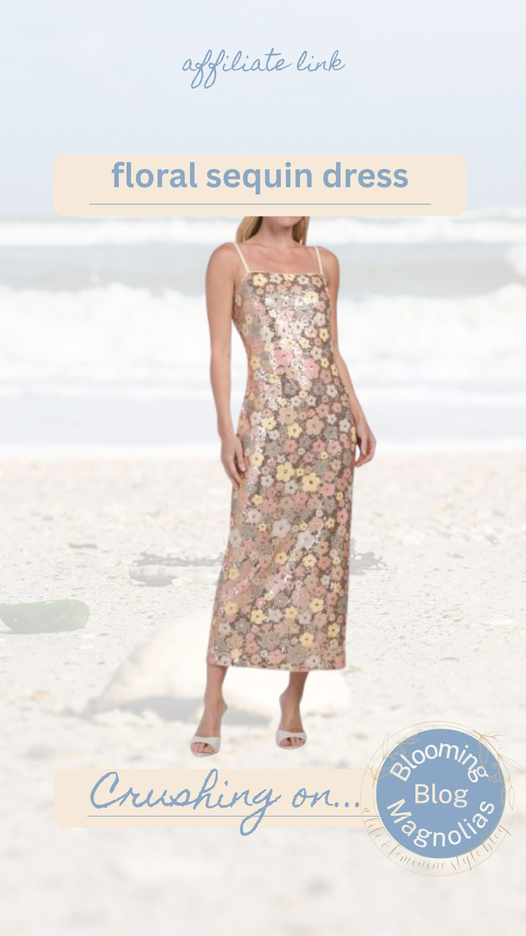 How gorgeous is this floral sequin party dress?