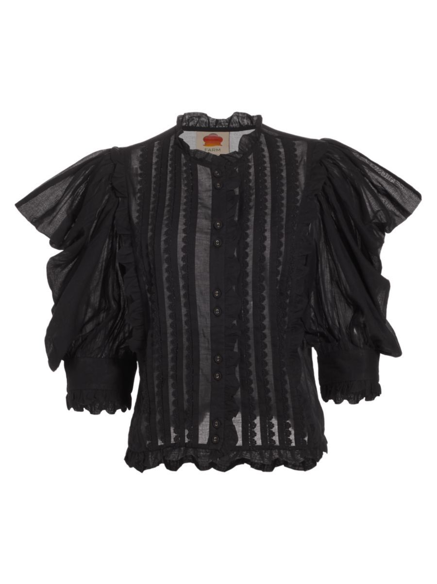 Pleated Puff-Sleeve Blouse | Saks Fifth Avenue