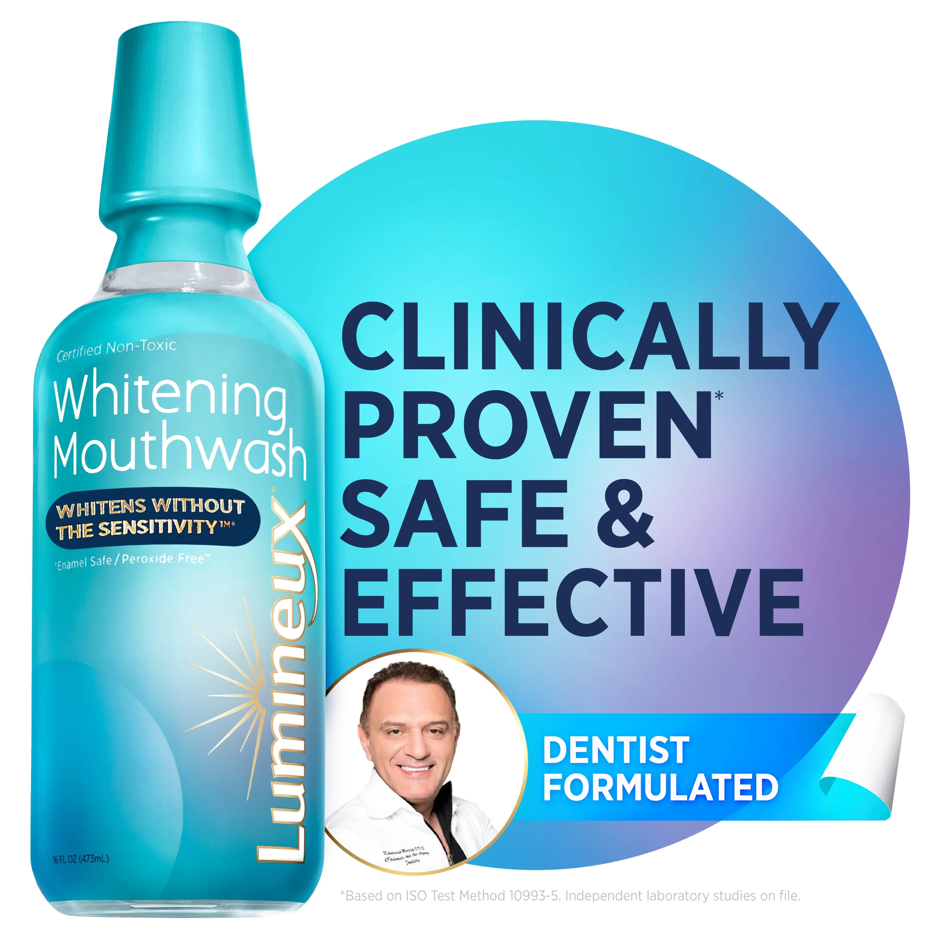 Lumineux Non-Toxic, Dentist Formulated Whitening Mouthwash, Fresh Mint Flavor, 16 oz | Walmart (US)