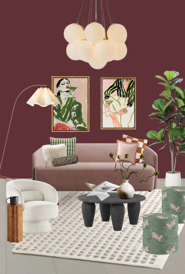 modern living room with some feminine personality and eclectic color! 

 #LTKHome