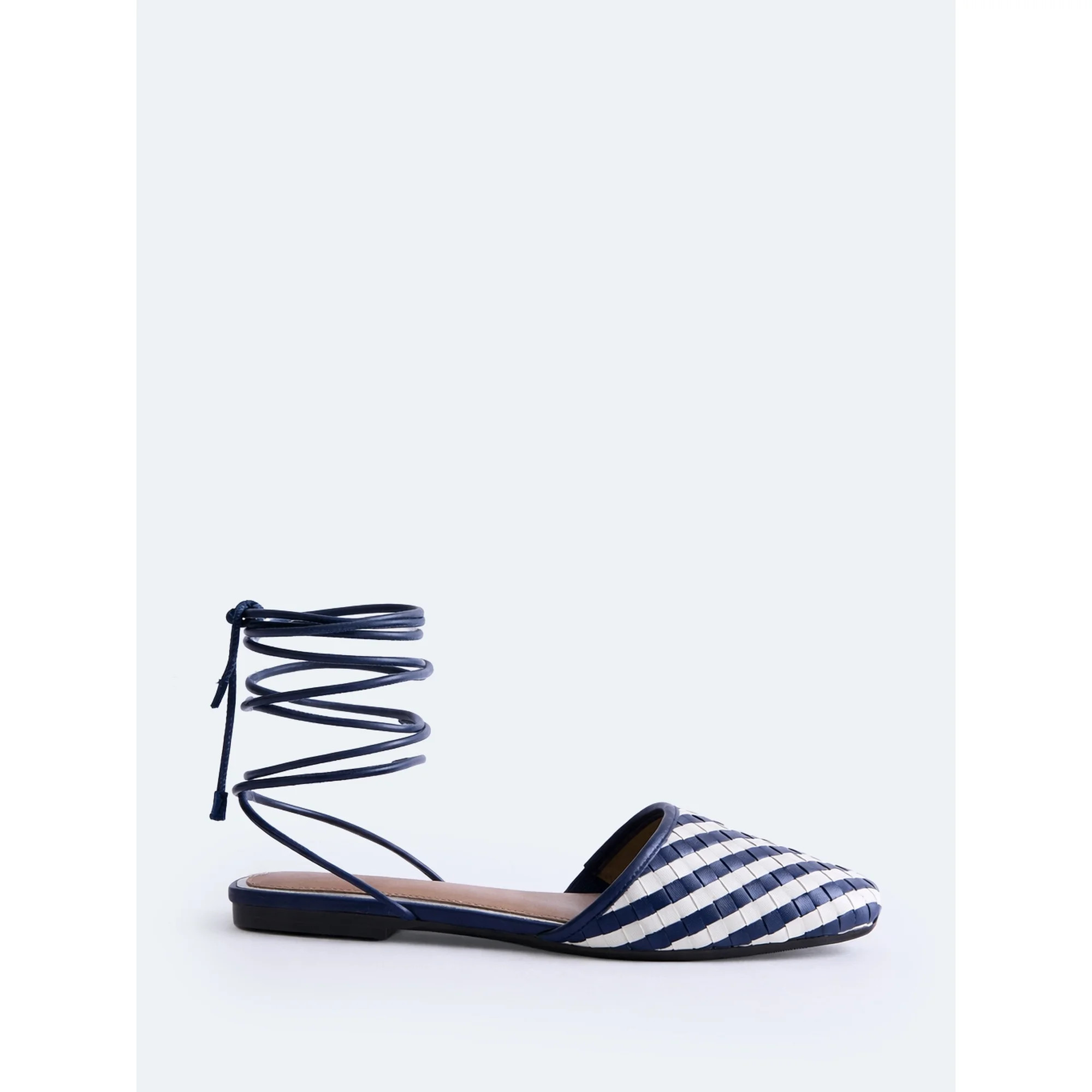 Free Assembly Women's Woven Wrap Slide Flats | Walmart (US)