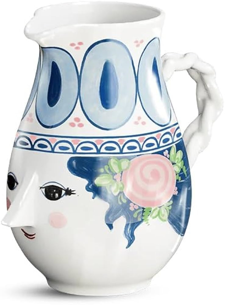 Bjorn Wiinblad Dora Jug, Blue, 5.7"H, 18.6 oz, Gift Box Included | Amazon (US)