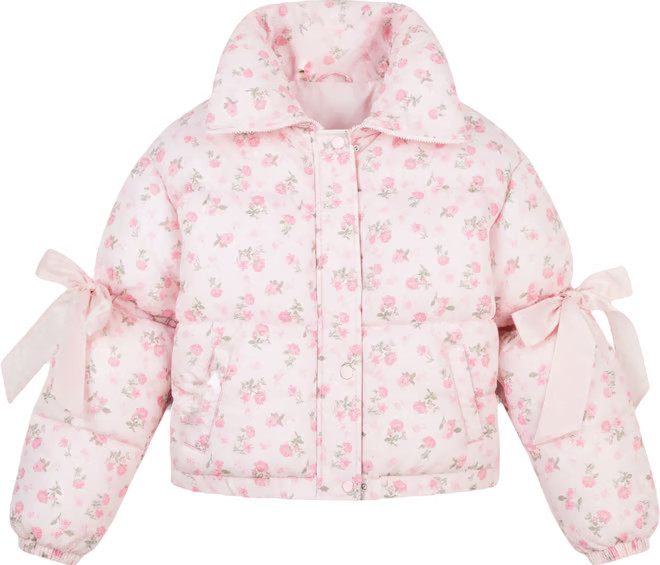 Madden Girl Juniors' Printed Bow-Trim Puffer Jacket - Macy's | Macy's